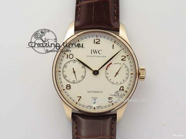 MIROTIME 1228 MoistureWicking Portuguese Real PR IW500704 ZF 1:1 Best Edition On Brown Leather Strap A52010 V 7311